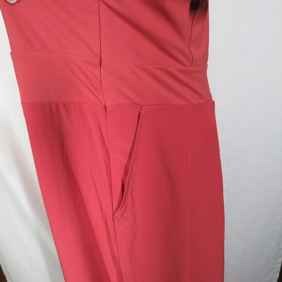Halara Dusty Red Breezeful Flowy Wide Leg Dressy Jumpsuit With Pockets Sz Small - Picture 4 of 12
